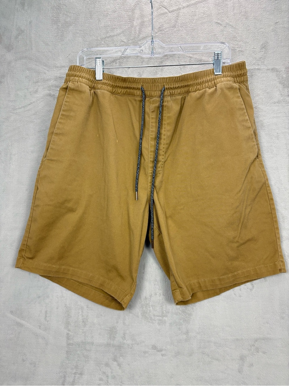 Volcom Frickin Elastic Waist Shorts XL Tan Khaki Drawstring